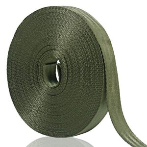 tenn well tree support strap, 65 feet x 1 inch tree straps for staking, nylon tree tie rope for plant support, straightening (2200 lbs strength, green)
