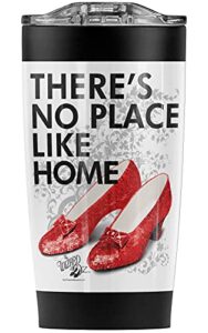 logovision the wizard of oz no place like home stainless steel tumbler 20 oz coffee travel mug/cup, vacuum insulated & double wall with leakproof sliding lid | great for hot drinks and cold beverages