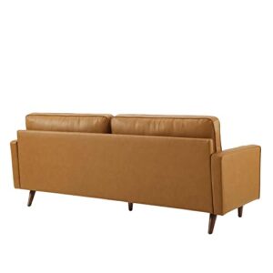 Modway Valour Leather Tufted Sofa, 81", Tan