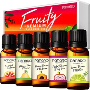 panaro fruity premium fragrance oils (set of 5x10ml) - get well soon gifts- sweet, joyful & fragrant