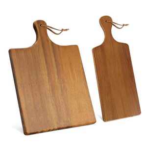 aidea wood cutting board with handle, cheese board chartuterie board，for cutting and serving 17"x11"bundle with 17"x6"(2 pack)