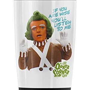 Willy Wonka Oompa Loompa Listen Stainless Steel Tumbler 20 oz Coffee Travel Mug/Cup, Vacuum Insulated & Double Wall with Leakproof Sliding Lid | Great for Hot Drinks and Cold Beverages