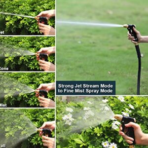 ESOW Garden Hose Nozzle, 100% Heavy Duty Metal Spray Gun with Full Brass Nozzle, High Pressure Watering Nozzle, Adjustable Spray Water Flow for Watering Plants, Showering Pet, Washing Car, Cleaning