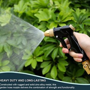 ESOW Garden Hose Nozzle, 100% Heavy Duty Metal Spray Gun with Full Brass Nozzle, High Pressure Watering Nozzle, Adjustable Spray Water Flow for Watering Plants, Showering Pet, Washing Car, Cleaning