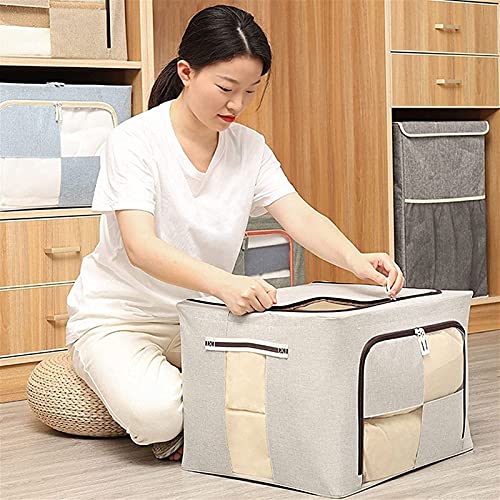 ZyHMW Large Clothes Storage Bag Organizer, 66L Clothes Storage Bins, Foldable Closet Organizers Storage Containers (Color : Ff)