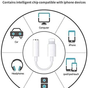 iPhone 3.5mm Headphones Adapter [Apple MFi Certified] 2Pack Lightning to 3.5mm Headphones/Earbuds Jack Adapter Aux Cable Earphones/Headphone Converter for iPhone 14 13 12 11 XS XR X 8 7 iPad iPod