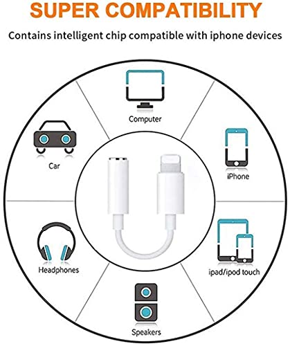 iPhone 3.5mm Headphones Adapter [Apple MFi Certified] 2Pack Lightning to 3.5mm Headphones/Earbuds Jack Adapter Aux Cable Earphones/Headphone Converter for iPhone 14 13 12 11 XS XR X 8 7 iPad iPod