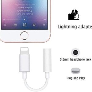 iPhone 3.5mm Headphones Adapter [Apple MFi Certified] 2Pack Lightning to 3.5mm Headphones/Earbuds Jack Adapter Aux Cable Earphones/Headphone Converter for iPhone 14 13 12 11 XS XR X 8 7 iPad iPod