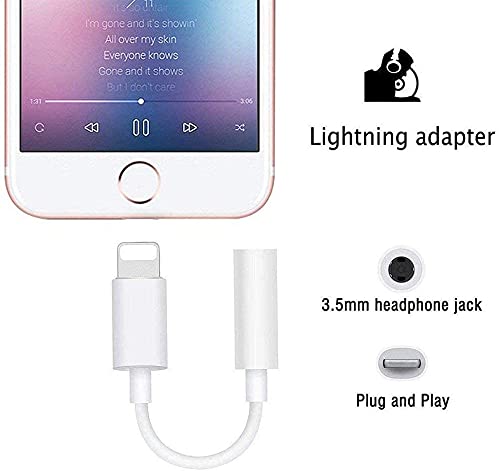 iPhone 3.5mm Headphones Adapter [Apple MFi Certified] 2Pack Lightning to 3.5mm Headphones/Earbuds Jack Adapter Aux Cable Earphones/Headphone Converter for iPhone 14 13 12 11 XS XR X 8 7 iPad iPod