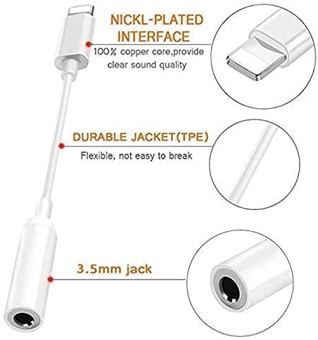 iPhone 3.5mm Headphones Adapter [Apple MFi Certified] 2Pack Lightning to 3.5mm Headphones/Earbuds Jack Adapter Aux Cable Earphones/Headphone Converter for iPhone 14 13 12 11 XS XR X 8 7 iPad iPod