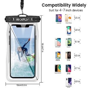 RAXFLY Floating Waterproof Phone Case 3 Pack IPX8 Universal Waterproof Phone Bag Pouch Floating up to 8.8oz Dry Bag Case Compatible with iPhone Samsung up to 7 inch Devices Beach/Surfing Black