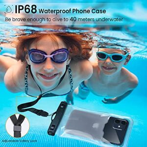 RAXFLY Floating Waterproof Phone Case 3 Pack IPX8 Universal Waterproof Phone Bag Pouch Floating up to 8.8oz Dry Bag Case Compatible with iPhone Samsung up to 7 inch Devices Beach/Surfing Black