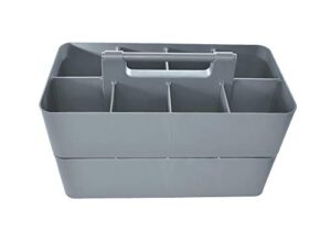 enjoy organizer 2 pack - portable diy 8 dividers durable plastic tote tool & supply cleaning caddy with handle made in usa (orion gray)