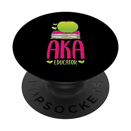 Teacher Green Apple AKA Educator School Students Study Learn PopSockets Swappable PopGrip