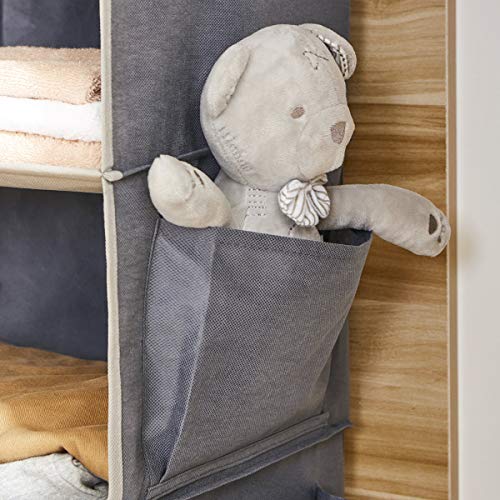 YOUDENOVA Hanging Closet Organizers and Storage, 4-Shelf Closet Hanging Storage Shelves for Closet, Grey