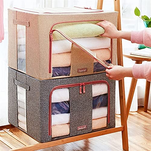 ZyHMW Large Clothes Storage Bag Organizer, 66L Clothes Storage Bins, Foldable Closet Organizers Storage Containers (Color : Bb) (Color : Bb)