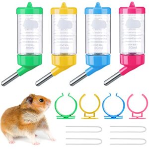4 pieces guinea pig water bottle 2.7 oz small animal water dispenser for cage no drip hanging hamster water bottle for small pet ferret hedgehog hamster chinchilla