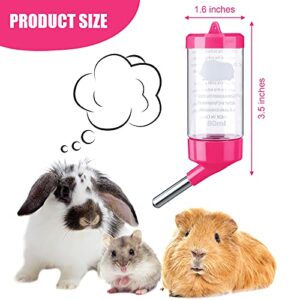 4 Pieces Guinea Pig Water Bottle 2.7 oz Small Animal Water Dispenser for Cage No Drip Hanging Hamster Water Bottle for Small Pet Ferret Hedgehog Hamster Chinchilla