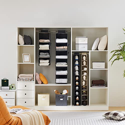 YOUDENOVA Hanging Closet Organizer, 5-Shelf Closet Hanging Storage Shelves, Grey