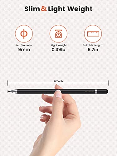 【High Sensitivity & Fine Point】Stylus Pen for iPad【Drawing & Writing Friendly】【Universal Capacitive】for iPhone/iPad/Android and Other Touch Screens