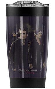 logovision vampire diaries brothers stainless steel tumbler 20 oz coffee travel mug/cup, vacuum insulated & double wall with leakproof sliding lid | great for hot drinks and cold beverages