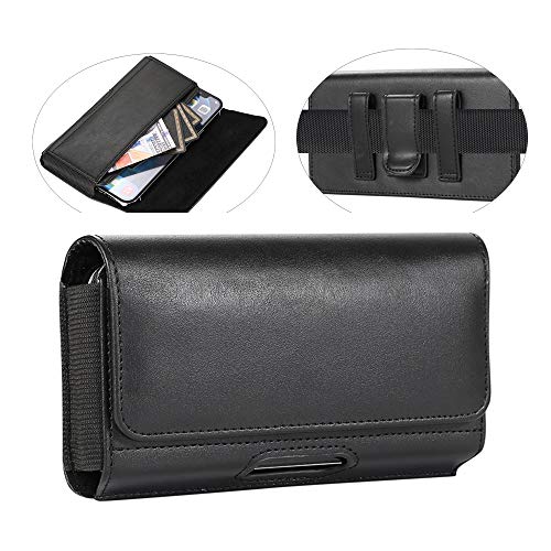 PU Leather Phone Holster Pouch For Samsung Galaxy S23 Plus S22+ S21 FE S20 FE S10+, A54 A53 A52 A34 A33, Note 10+, iPhone 14 Plus 14 13 12 11 Pro Max，Moto E G Fast OnePlus N20 Belt Clip Case Holder(L)