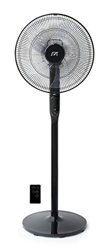 SPT SF-16D48BKA: 16″ DC-Motor Energy Saving Stand Fan with Remote and Timer – Piano Black,16"