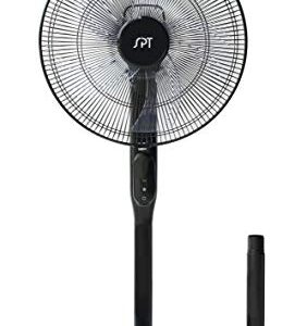 SPT SF-16D48BKA: 16″ DC-Motor Energy Saving Stand Fan with Remote and Timer – Piano Black,16"