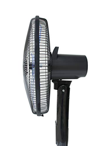 SPT SF-16D48BKA: 16″ DC-Motor Energy Saving Stand Fan with Remote and Timer – Piano Black,16"