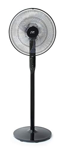 SPT SF-16D48BKA: 16″ DC-Motor Energy Saving Stand Fan with Remote and Timer – Piano Black,16"
