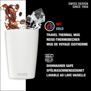 SIGG - Insulated Coffee Cup - Travel Mug Neso Pure Ceram - Dishwasher Safe - BPA Free - 18/8 Stainless Steel - White - 10 Oz