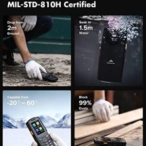 AGM M7 Rugged Phone, IP68 Waterproof Outdoor Phone, 2500mAh Battery Unlocked 4G Cell Phone for Seniors Dual SIM Biggest Speaker 2.4" Touch Screen 1GB+8GB Facebook/Skype/TikTok-Black