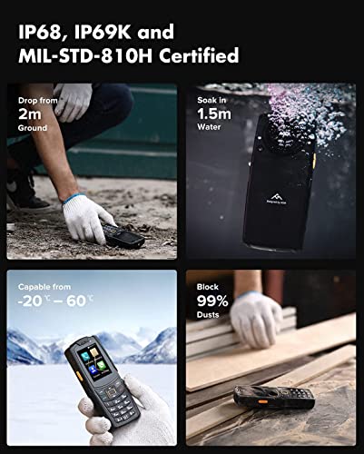 AGM M7 Rugged Phone, IP68 Waterproof Outdoor Phone, 2500mAh Battery Unlocked 4G Cell Phone for Seniors Dual SIM Biggest Speaker 2.4" Touch Screen 1GB+8GB Facebook/Skype/TikTok-Black