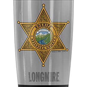 Longmire Badge Stainless Steel Tumbler 20 oz Coffee Travel Mug/Cup, Vacuum Insulated & Double Wall with Leakproof Sliding Lid | Great for Hot Drinks and Cold Beverages