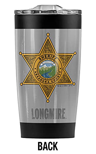 Longmire Badge Stainless Steel Tumbler 20 oz Coffee Travel Mug/Cup, Vacuum Insulated & Double Wall with Leakproof Sliding Lid | Great for Hot Drinks and Cold Beverages