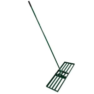 landzie and ryan knorr lawn care 36 inch wide 72 inch handle powder coated yard, lawn, and garden leveler rake with powder coated finish