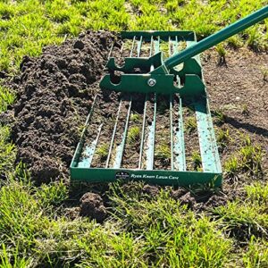 Landzie and Ryan Knorr Lawn Care 36 Inch Wide 72 Inch Handle Powder Coated Yard, Lawn, and Garden Leveler Rake with Powder Coated Finish