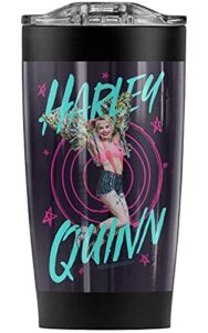 birds of prey harley quinn on target stainless steel tumbler 20 oz coffee travel mug/cup, vacuum insulated & double wall with leakproof sliding lid | great for hot drinks and cold beverages