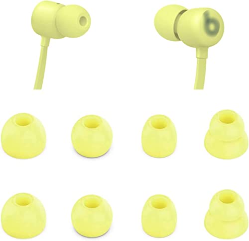 ALXCD Ear Tips Replacement for Beats Flex Wireless Earphones, S/M/L/D 4 Sizes 4 Pairs Soft Silicone Eargel Earbuds Tips, Fit for Beats Flex, 4 Pairs (Yuzu Yellow)