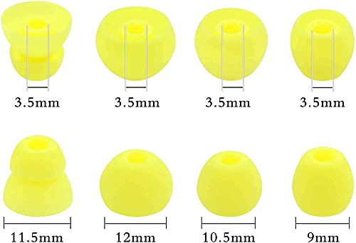 ALXCD Ear Tips Replacement for Beats Flex Wireless Earphones, S/M/L/D 4 Sizes 4 Pairs Soft Silicone Eargel Earbuds Tips, Fit for Beats Flex, 4 Pairs (Yuzu Yellow)