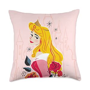 disney princess aurora sleeping beauty soft pink throw pillow, 18x18, multicolor