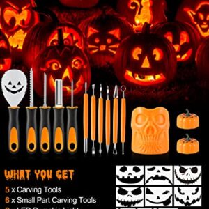 Halloween Pumpkin Carving Tools, 24 PCS Best Pumpkin Carving Tools, Stainless Steel Professional Pumpkin Cutting Carving Set with Carrying Case, Carving Kit Tools for Halloween