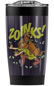 logovision scooby-doo shaggy zoinks stainless steel tumbler 20 oz coffee travel mug/cup, vacuum insulated & double wall with leakproof sliding lid | great for hot drinks and cold beverages