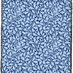 Pure Country Weavers William Morris Oak Tree Blues Blanket XL - Arts & Crafts - Gift Tapestry Throw Woven from Cotton - Made in The USA (82x62)