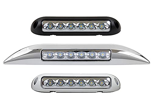 Advanced LED New 10-30V 8 Inch Waterproof Awning/Porch/Deck Light Bar for RVs, Boats, Campers, Caravans, Trailers, in Die Cast Aluminum Housing w/PC Lens, Engineered Reflector, & Super Hi-Power LEDs