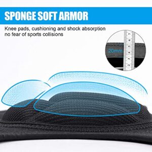 Soudittur Adult Knee Pads for Gardening, Anti-Slip Collision Avoidance Kneepads with Thick EVA Foam, for House Cleaning, Construction Work, Volleyball, Football Dance Knee Sleeve, 1 Pair (Black)