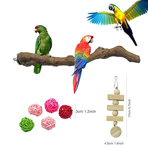 Seasonsky 8 PCS Natural Grape Stick Fork Bird Perch Bird Standing Stick Chewing Bird Toys Natural Grapevine Bird Cage Perch for Parrot Cages Toy for Cockatiels, Parakeets, Finches