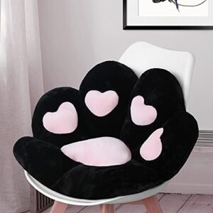 otniap cute cat paw plush pillows, soft and comfortable sofa cushions/office chair seat cushion lazy sofa bear paw chair cushion for chair,home, bedroom shop and restaurant decor 24"x 22" (black)