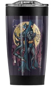 logovision batman and catwoman paint the town stainless steel tumbler 20 oz coffee travel mug/cup, vacuum insulated & double wall with leakproof sliding lid | great for hot drinks and cold beverages