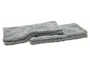 griot's garage 10295 microfiber plush edgeless wash cloths (set of 2),gray,small